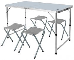 Набор стол и стулья раскладные Neo Tools, стол 120х60х54(74)см, 4 стула, 6.9кг 63-159
