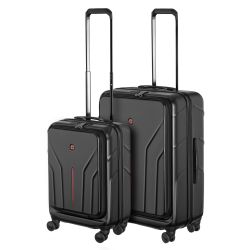 Набор чемоданов Wenger Amplix Hardside, поликарбонат, (S+M), TSA, 4 колеса, EXP, чёрный 653332 - Картинка 1
