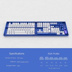  Akko Blue on White Fullset Keycaps 6925758618298 -  2