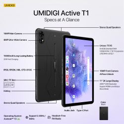 UMIDIGI ������� Active T1 (MT09) 11" 8��, 128��, LTE, 10000������, Android, ������ 6973553523576 - �������� 26