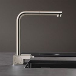 Змішувач для кухні Hansgrohe Aquno Select M81, довж.виливу - 210мм, поворотний, витяжний, 1 важіль, сталь 73836800 - Картинка 2