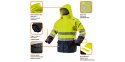 Куртка рабочая NEO повышенной видимости, Oxford 300D, желтая, р. XXL 81-720-XXL - Картинка 2