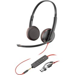 Poly  '  On-ear Blackwire 3225, USB-A, USB-C, 3.5 , ,  8X229AA -  1