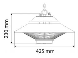 Neo Tools Інфрачервоний обігрівач, підвісний, 1500 Вт, 9 м2, пульт, 42.5х42.5х23 см, IP44 90-034 - Картинка 8