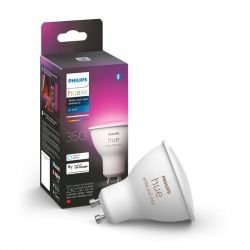 Philips Hue Лампа розумна GU10, 5.7W(50Вт), 2000K-6500K, RGB, ZigBee, Bluetooth, димування 929001953111