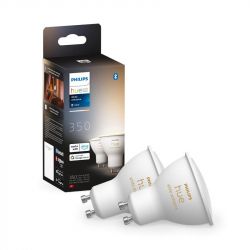 Philips Hue Лампа розумна GU10, 5W(50Вт), 2200K-6500K, Tunable white, ZigBee, Bluetooth, димування, 2шт 929001953310