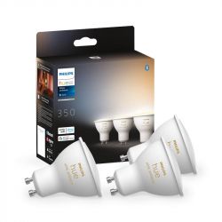 Philips Hue Лампа розумна GU10, 5W(50Вт), 2200K-6500K, Tunable white, ZigBee, Bluetooth, димування, 3шт 929001953312