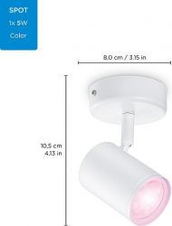 Светильник точечный накладной умный WiZ IMAGEO Spots, 1х5W 2200-6500K RGB белый 929002658701 - Картинка 18