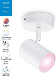 Светильник точечный накладной умный WiZ IMAGEO Spots, 1х5W 2200-6500K RGB белый 929002658701 - Картинка 17
