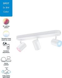 WiZ Розумний накладний точковий світильник IMAGEO Spots 3x5W 2200-6500K RGB Wi-Fi білий 929002658901 - Картинка 13