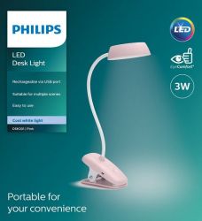   Philips LED Reading Desk lamp Donutclip, 3w, 4000K, 1200mAh (Lithium battery),  929003179627 -  3