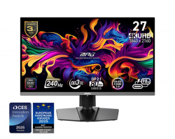 ������� MSI 26.5" MPG 272URX QD-OLED 2xHDMI, DP, 2xUSB, USB-C, Audio, OLED, 3840x2160, 240Hz, 0.03ms, DCI-P3 99%, AdaptiveSync, Pivot, HDR400 9S6-3CD79A-054