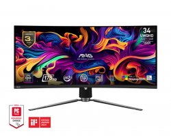 ������� MSI 34" MAG 341CQP 2xHDMI, DP, USB-C, 2xUSB, QD-OLED, 3440x1440, 21:9, 175Hz, 0.03ms, sRGB 139%, CURVED, FreeSync, HAS, HDR400 9S6-3DD04T-031