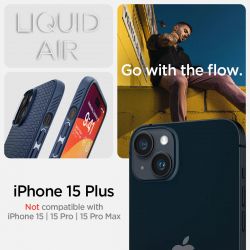 Spigen   Apple iPhone 15 Plus Liquid Air, Navy Blue ACS06651 -  14