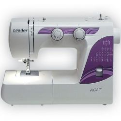 Швейная машина Lеader Agat, электромех., 70 Вт, 22 швейные операции, LED, белый/фиолетовый AGAT