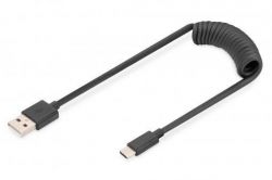  DIGITUS USB 2.0 (AM/CM) spiral 0.32-1.0m, black AK-300430-006-S -  1