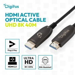 ������ DIGITUS HDMI UHD 8K, AOC hybrid-fiber, type A M/M, 40�, ������ AK-330126-400-S - �������� 1