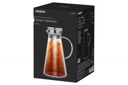 Кувшин Ardesto с крышкой, 1800 мл, боросиликатное стекло, нержавеющая сталь AR2618PG - Картинка 2