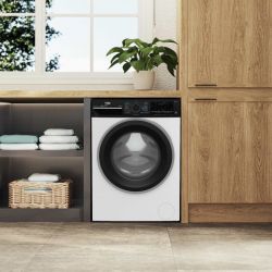 Стиральная машина Beko фронтальная, 9кг, 1400, A, 55см, дисплей, пар, инвертор, WIFI, белый B5WFU69415WPBB - Картинка 7