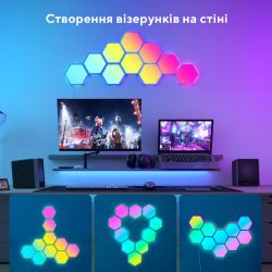 Набор настенных светильников Govee H6061 Glide Hexa Light Panels 10шт RGB Белый B6061301 - Картинка 5