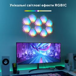 Набор настенных светильников Govee H6061 Glide Hexa Light Panels 10шт RGB Белый B6061301 - Картинка 6