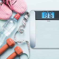 Весы Beurer напольные, 180кг, толщина 8мм, большой дисплей, 2хCR2032 в компл, стекло, прозрачные BF_220 - Картинка 2