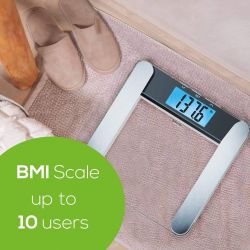 Весы Beurer напольные, 180кг, толщина 8мм, большой дисплей, 2хCR2032 в компл, стекло, прозрачные BF_220 - Картинка 7