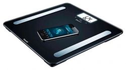 Весы Beurer напольные, 180кг, подкл. к смартфону, сенс. управл., 2хААА в компл, стекло, черные BF_600_PURE_BLACK - Картинка 2