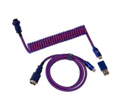 Type-A/Type-C Keychron Premium Coiled Aviator Cable-Straight Purpule CAB1_KEYCHRON