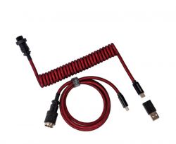  Type-A/Type-C Keychron Premium Coiled Aviator Cable-Straight Red CAB2_KEYCHRON