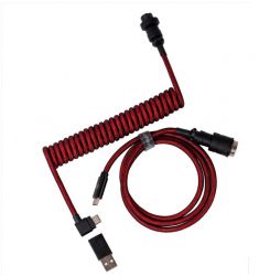  Type-A/Type-C Keychron Premium Coiled Aviator Cable-Angled Red CAB4_KEYCHRON