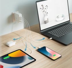 Зарядний пристрій мережевий D-Link DCF-141 140Вт GaN 3хUSB-С, 1xUSB-A, білий DCF-141 - Картинка 2