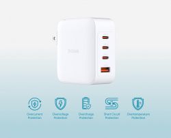 Зарядний пристрій мережевий D-Link DCF-141 140Вт GaN 3хUSB-С, 1xUSB-A, білий DCF-141 - Картинка 5