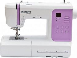 Швейная машина МINERVA DecorMaster , компьютер-ная, 70Вт, 80 шв.оп., петля автомат, белый +сиреневый DECORMASTER
