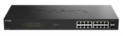 ���������� D-Link  DGS-1018P 16x1GE PoE+, 240W, 30��/����, ������������� DGS-1018P