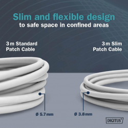 Патч-корд DIGITUS CAT 6a F-FTP Slim, 1 м, AWG 32/7, Cu, LSZH, серый DK-1632-A-010S - Картинка 3