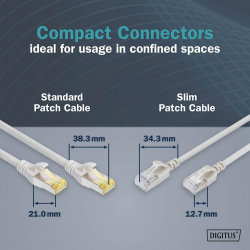 Патч-корд DIGITUS CAT 6a F-FTP Slim, 1 м, AWG 32/7, Cu, LSZH, серый DK-1632-A-010S - Картинка 2