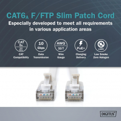 Патч-корд DIGITUS CAT 6a F-FTP Slim, 1 м, AWG 32/7, Cu, LSZH, серый DK-1632-A-010S - Картинка 6