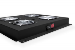 Блок вентиляторов DIGITUS 19" Roof, 4 вентилятора, термостат, RAL 9005 DN-19FAN-4-B-N - Картинка 2