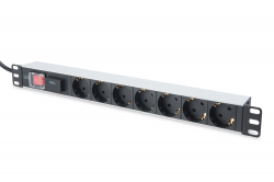 ������� �������� ��������������� DIGITUS 1U, 7xSchuko, 16A, 250V, �����������, SPD, ����� Schuko DN-95407