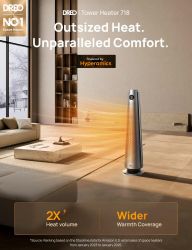 Тепловентилятор Dreo, 25м2, 2000Вт, електр. упр-ння, керамич.нагрів.елемент, пульт ДУ, 8 швидк. , срібний DR-HSH008 - Картинка 5