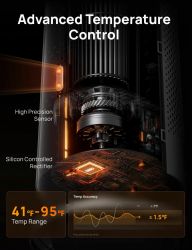 Тепловентилятор Dreo, 25м2, 2000Вт, електр. упр-ння, керамич.нагрів.елемент, пульт ДУ, 8 швидк. , срібний DR-HSH008 - Картинка 7