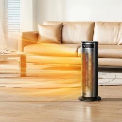 Тепловентилятор Dreo, 25м2, 2000Вт, електр. упр-ння, керамич.нагрів.елемент, пульт ДУ, 4 швидк, срібний DR-HSH028 - Картинка 4