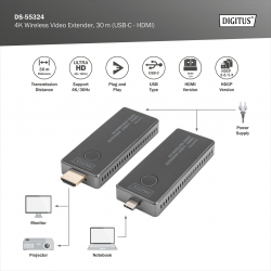 ����������� ���������� DIGITUS USB-C > HDMI, 4K UHD, 30 � DS-55324 - �������� 4