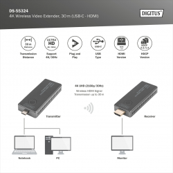 ����������� ���������� DIGITUS USB-C > HDMI, 4K UHD, 30 � DS-55324 - �������� 5