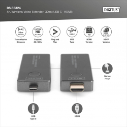 ����������� ���������� DIGITUS USB-C > HDMI, 4K UHD, 30 � DS-55324 - �������� 2