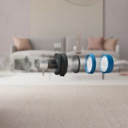 Пылесос Electrolux беспроводный, влажная уборка, конт пыль -0.3л, автон. раб. до 40мин, вес-2.2кг, HEPA12, AutoMode, 5 насадок, синий EP71B14WET - Картинка 11