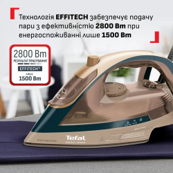 Праска Tefal Energy Power, 1500Вт, 270мл, паровий удар -280гр, постійна пара - 20гр, керам. підошва, бежевий FV6882E0 - Картинка 4
