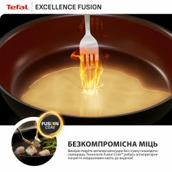 Мультисковорода Tefal Excellence Fusion, з кришкою, 24см, алюміній, скло, нержавіюча сталь, метал, чорний G3388402 - Картинка 6