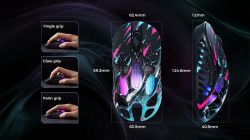 Мышь GravaStar Mercury X Pro, 8K, BT/WL/USB-A, RGB, Neon Graffiti GS_X_PRO_CG_BLK - Картинка 7